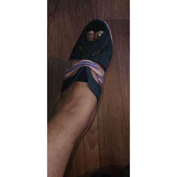 Fahrenheit Denim and Fabric Platform Heels - Picture 1 of 10